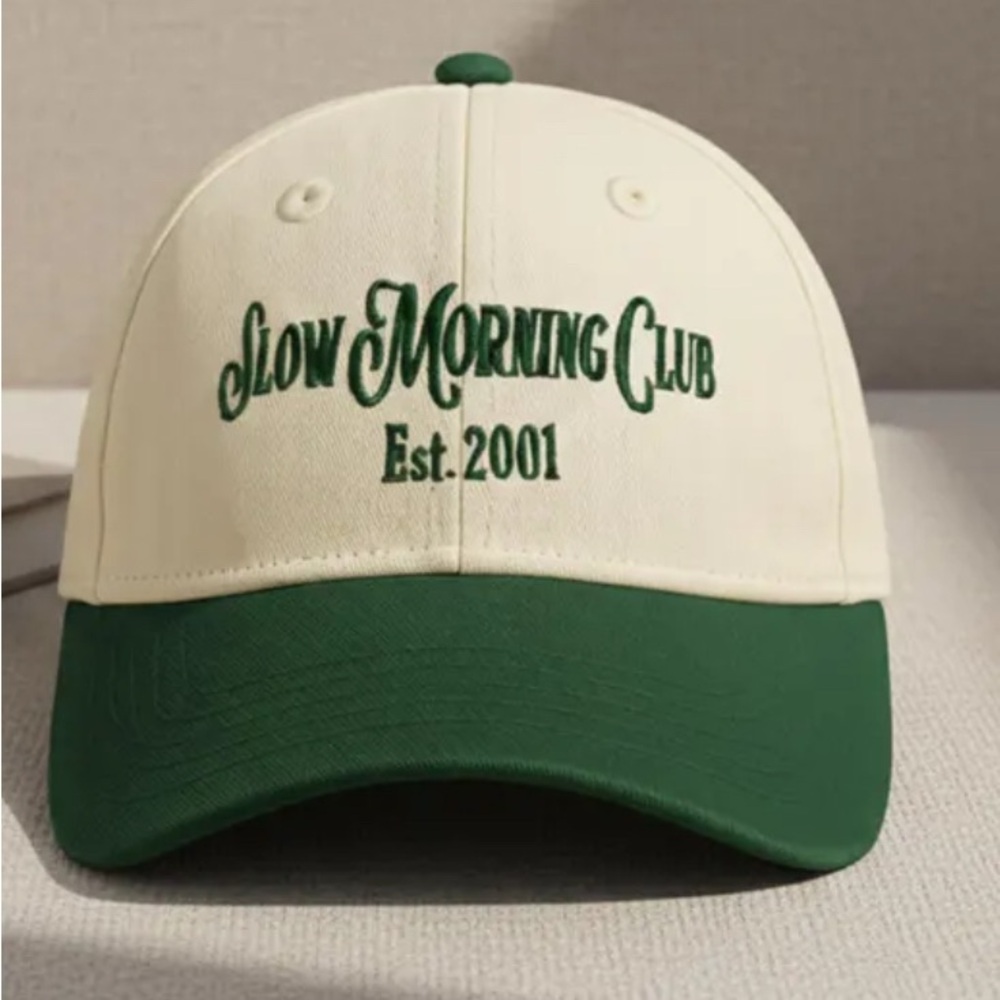 Green and Cream Vintage Style Baseball Cap -Never Worn!